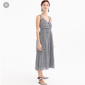 JCrew Navy and White Eyelet Dress